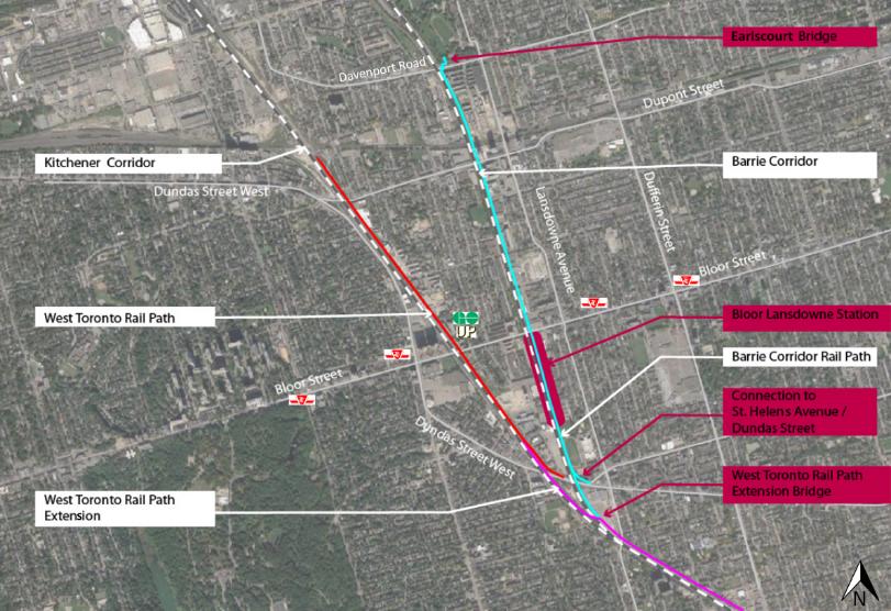 Bloor-Lansdowne GO Station ENVIRONMENTAL ASSESSMENT Future MultiUse Path on Barrie Corridor Existing West