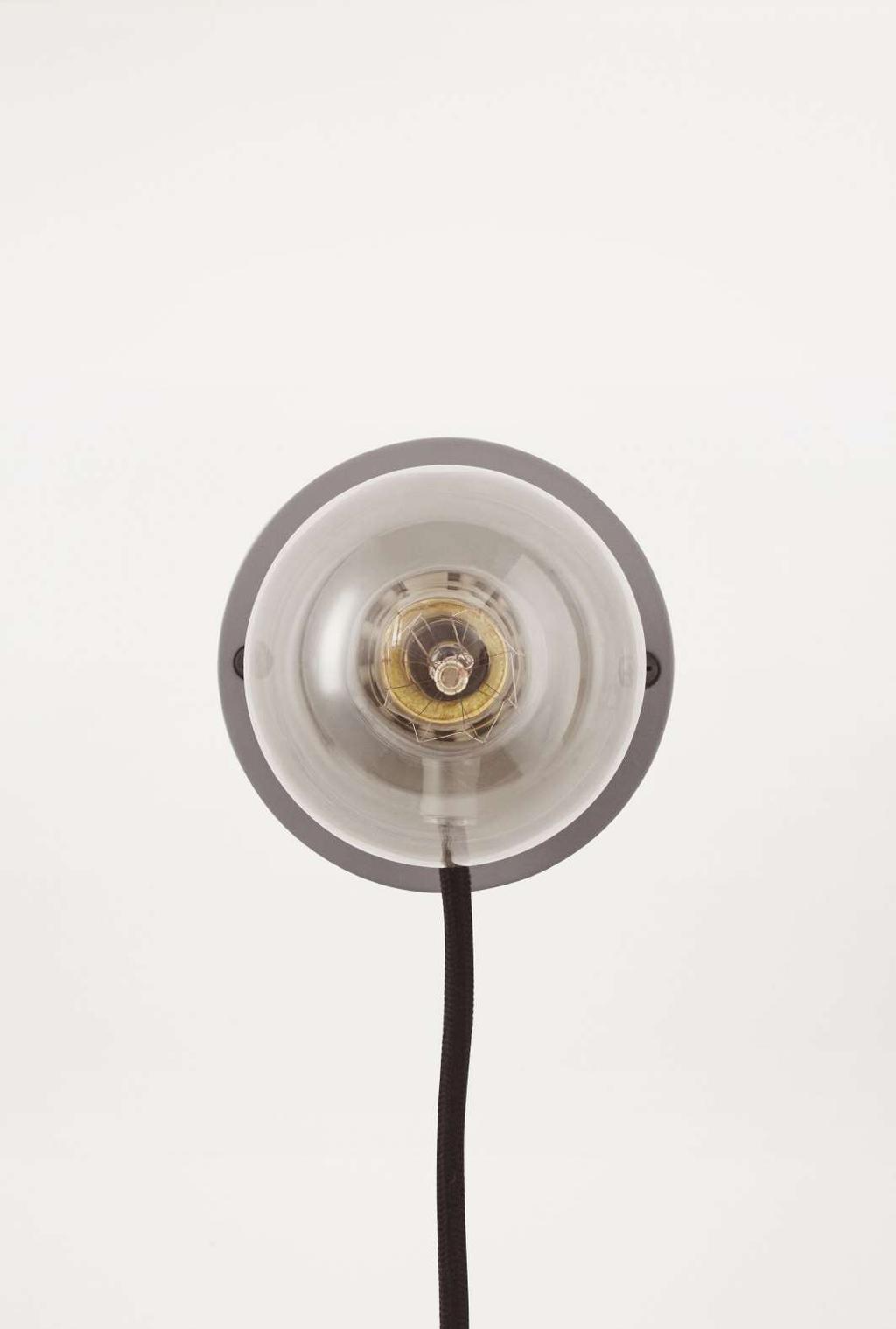 Ø100 / Ø250 72 E27 WALL LIGHT Design Frama Year 2015 Typology Collection Origin Material E27 wall lights Permanent lighting PRC Painted steel, electroplated; brass, bronze, copper 2500mm textile cord