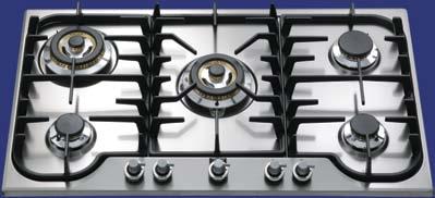 Infinite turn down control with low simmer on each burner Front mounted control for easy functional use Cast iron matt black trivets Compact design with maximum cooking space between burners Flame
