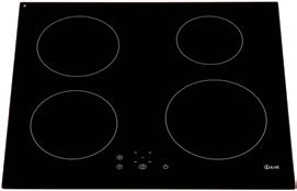Each zone fitted with an independent shut-down timer Residual heat indicator Fast heat-up time Auto heat reduction 1 small cooking zone 1400W - 10W 2 medium cooking zones 1850W - 2500W 1 large zone