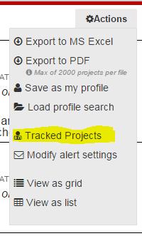 WORKING WITH YOUR PIPELINE The pipeline of self build projects that are being tracked is accessible from the main screen through the Actions Menu.