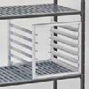 CAMSHELVING BASICS PLUS SERIES ACCESSORIES Tray Sliding Rack (for 610 mm deep shelf only) Holds up to 6 each full size (1826) 46 x 66 cm or 12 half size (1318) 32 x 45 cm sheet pans or trays.