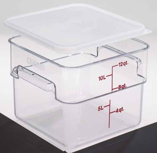 CAMWEAR CAMSQUARE FOOD STORAGE CONTAINERS Maximize your storage area with CamSquare food storage containers. The square shape provides 33% better space usage than traditional round containers.