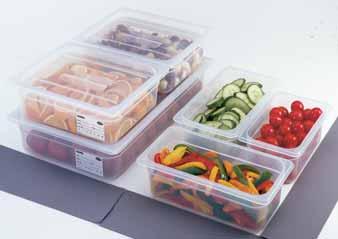 TRANSLUCENT POLYPROPYLENE GASTRONORM FOOD PANS An economical choice for storing food.