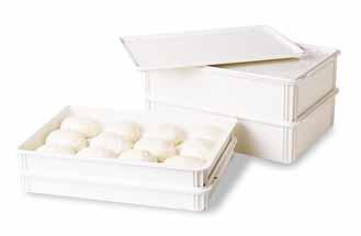 PIZZA DOUGH BOXES DB18263P Polypropylene Ideal for storing, transporting, proofing and cooling dough. Lightweight, durable, and break resistant.