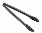 easy to serve a variety of foods. Easy-Grasp Tongs provide a secure grip for hard to hold items. Angled Tong Color: Black (110).