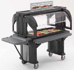 Attach a Work Table to a Food Bar to merchandise snacks and beverages.