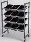Use black Camwear GN pans and angled divider bars to provide a modern look and easy access to items.