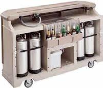 LARGE CAMBARS COMPLETE SYSTEMS BAR730 Post-mix System for 18,9 L, Bag-in-box Syrups Holds up to 6 syrup boxes and 1 CO2 tank.