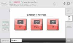 5. Operation and Configuration Selecting the IRT operating mode By pressing the [IRT] button, the menu for selecting the IRT operating mode is opened. 1. Press the [IRT] button. 2.