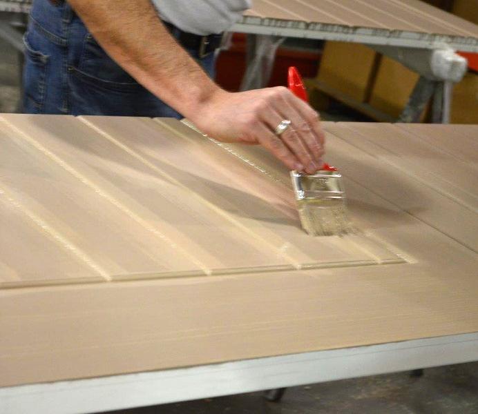 IF NECESSARY - Using 600 grit sandpaper, lightly sand the panel surface (insert 7) to remove any dust/debris