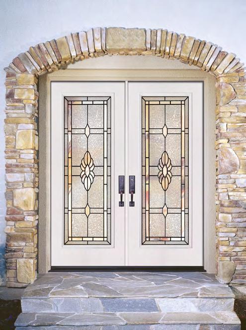 Sapphire COLLECTION The Sapphire Collection creates refined charm with a clear beveled CAMING: PATINA PRIVACY RATING: 7 glass design accented with the privacy of glue chip glass.