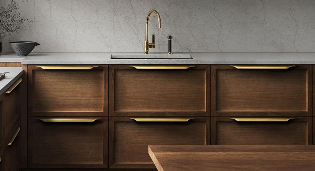 Discrete bar pulls and edge pulls in minimalist styles are sleek and are favored for elegant and understated cabinet hardware.