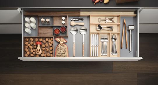 Be it, maximizing the space in a blind corner or organizing your kitchen tools, accessories such as drawer organizers and