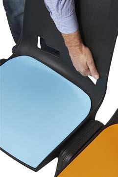 EURO White frame with orange seat pad EURO Black frame with orange seat pad EURO Black