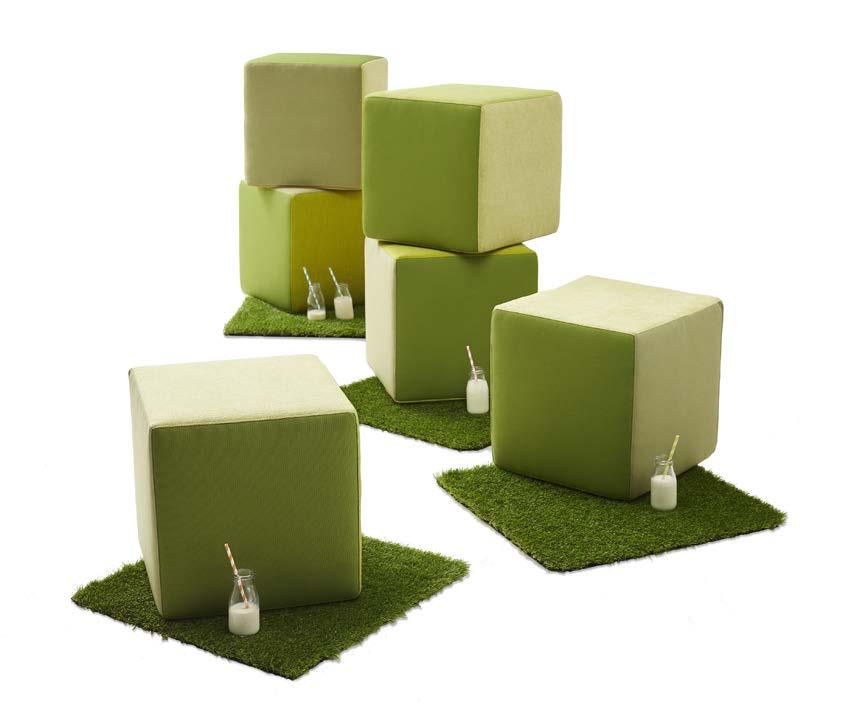 OFFICE LINE SOFT FURNISHINGS PARC COLLECTION A fun set of 6 foam-filled ottomans with each face covered in