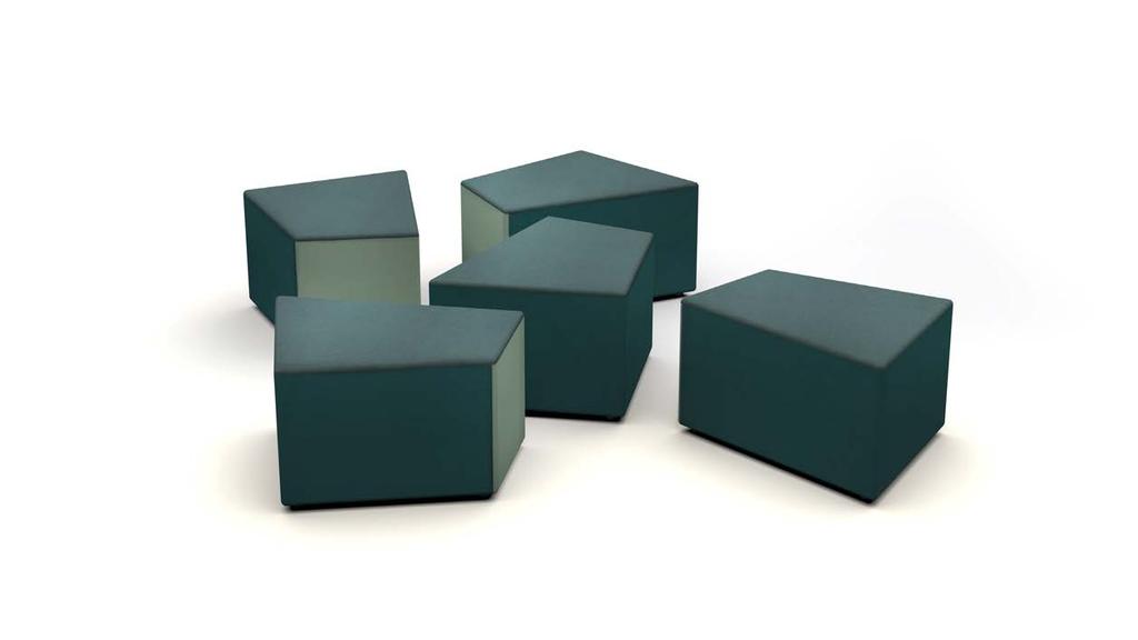 OFFICE LINE SOFT FURNISHINGS ROK OTTOMAN A suite of 5 identical polygons which slot together or separate into multiple seating arrangements.