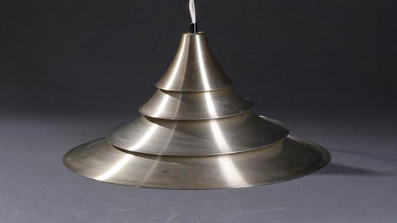205_ Danish Ceiling lamp in brushed steel