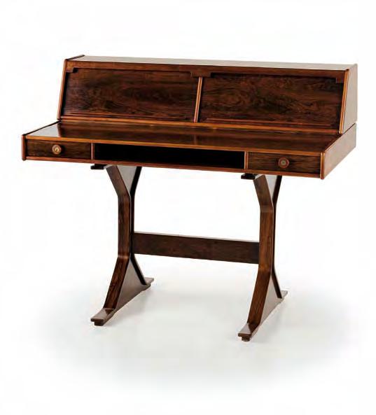 505_Writing desk by Gianfranco Frattini Rosewood writing desk with drawers and roll back compartments, 1957 Designer: Gianfranco Frattini model n 530