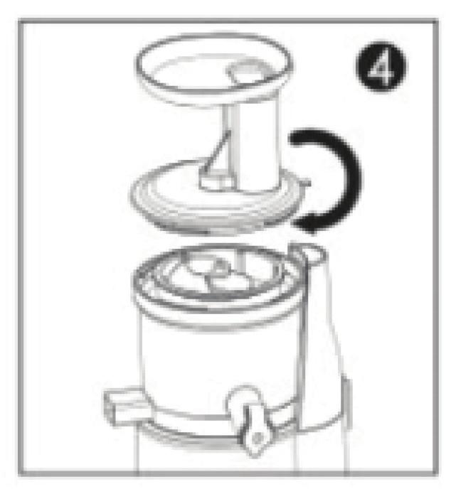 Lift and remove the chamber, the juicing net and the Auger. You may now clean each component individually. Install the Auger finally inside the slow juicer s chamber.