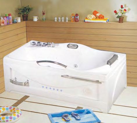 MULTI FUNCTION BATH TUBS Tunis Whirlpool Dimensions : 1730x890x730mm W0903W I 156000 Features : Whirlpool System with Spine Jets and Swirl Jets Bath Tub Filler Hand Shower Air &