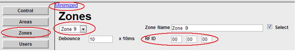 In EOL Setup, RF Contact must be selected if that zone is a wireless door contact. If RF Supervision is enabled on the wireless device, then tick RF Supervision in EOL Setup.