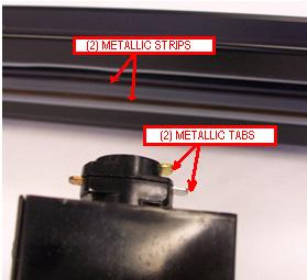 Then, rotate it 180 degrees and mount back into the track using the directions above. Locate the metallic tabs and strips.