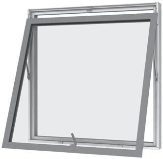 VELFAC 212 Topguided window This window is opened by turning the handle to a vertical