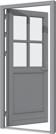 VELFAC Entrance door in wood/aluminium or wood The entrance door opens to 180. By default the door is delivered with 3 closing points.