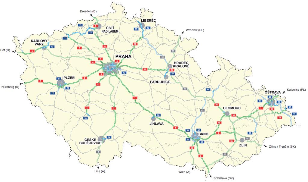 Czech motorways and 1 st class