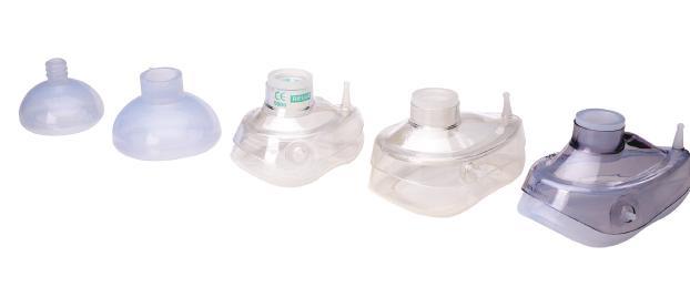 (280ml) Oxygen reservoir volumes: Adult (2000 ml), pediatric and infant (1600 ml) Mask sizes: 0, 1, 2, 3, 4, 5 2 pieces silicone mask, 3 pieces airway, 1 piece nasal oxygen cannula and 1 piece mouth