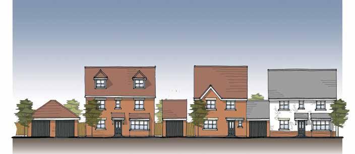 The elevations above are indicative of the style proposed. The intention is to create a development that is identifiable as part of Bricket Wood.
