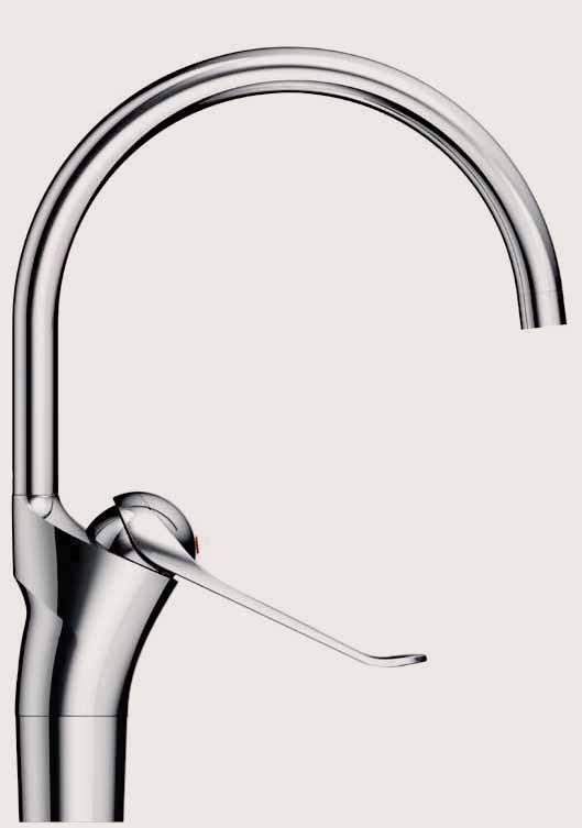 12 Nostracernium Kitchen detore Kitchen mixers Firm grip with soft closing The user-friendly yoke lever provides firm grip and logical movements.