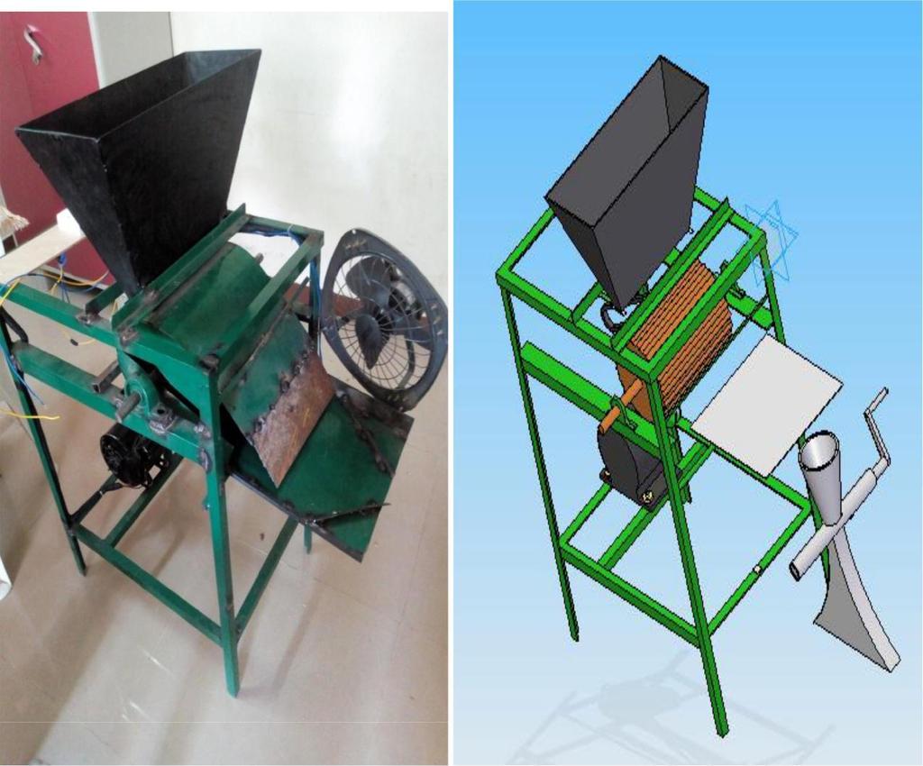 Design And Fabrication Of A Groundnut Shelling And Oil Extracting Machine 040 4. ASSEMBLY AND FABRICATION Fig 10: Proposed model of Groundnut shelling and Separating machine 5.