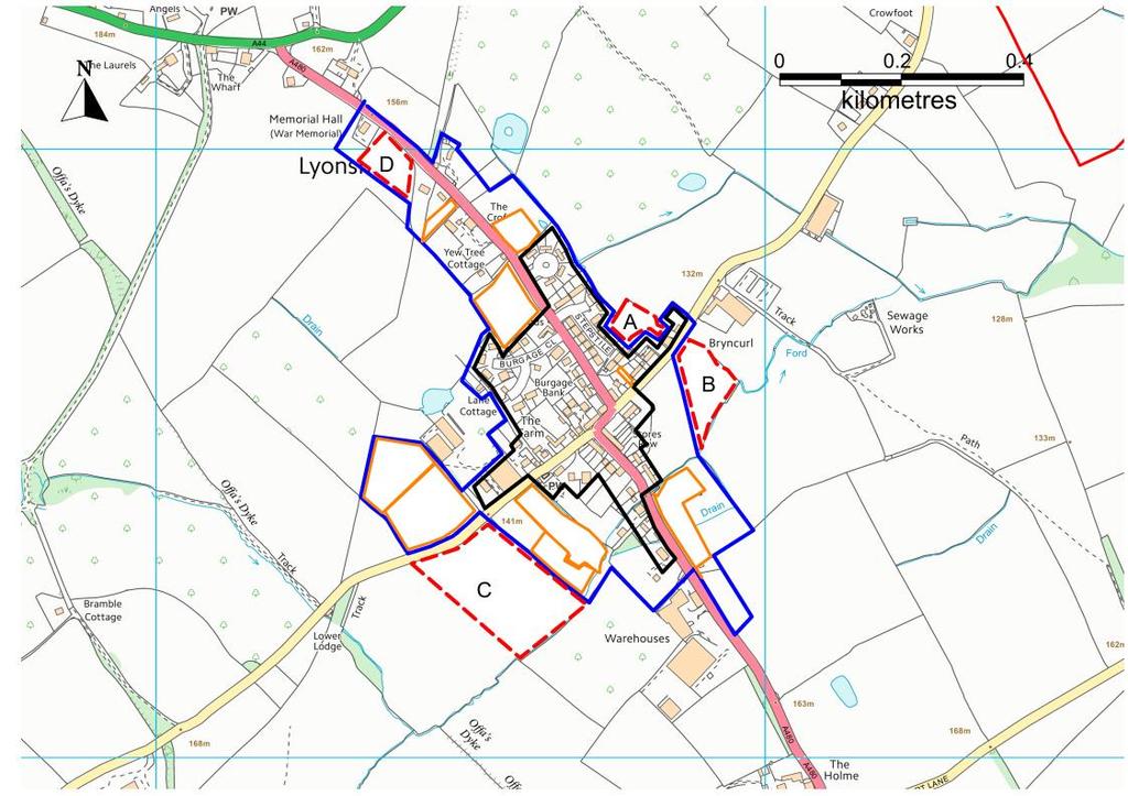 17 Lyonshall NDP First Draft Plan version 6 - June 2018 the former UDP settlement boundary for Lyonshall and taking into consideration information set out in guidance published by Herefordshire