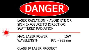 2.10. Labelling the Laser The VISION MDL laser devices are supplied with warning and information signs. Label No.