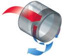 Energy efficient & short drying times DR55-80: Radial airflow Drum perforations