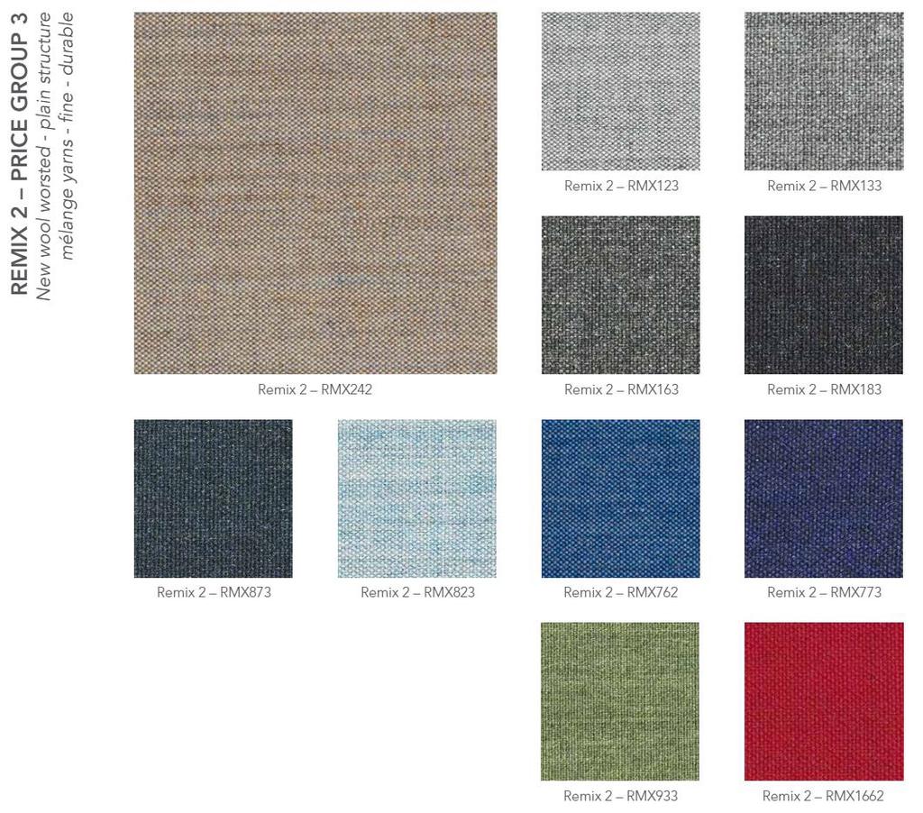 Remix 2 Fabric Remix 2 is a strong fine woven fabric in worsted wool and polyamide made from melange yarns.
