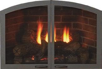 Vail Premium Fireplaces Options & Accessories Decorative Doors include handles, screens, and hinges Decorative Door Plain Arch Decorative Door Mission Arch