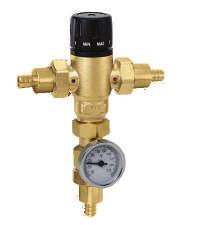 6 A THERMOSTATIC MIXING VALVES FOR PLUMBING AND HYDRONICS 521 MixCal Adjustable thermostatic mixing valve for point of distribution in domestic water systems and radiant hydronic heating systems.