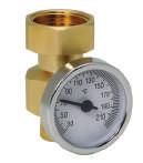 6 A THERMOSTATIC MIXING VALVES FOR PLUMBING AND HYDRONICS Point of distribution mixed temperature gauge adaptor fits 1" male union thread mixing valves. Removable gauge fits into pocket well.