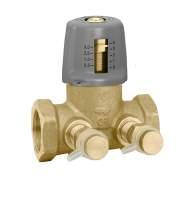 Turning the knob moves a plug within the fluid stream which varies the flow rate.