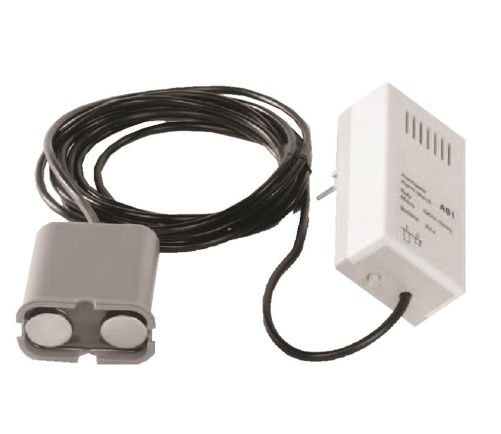 Use float switch, F1 leakage sensor (item E64), M1 alarm contactor or signal relay of control unit as contactor.
