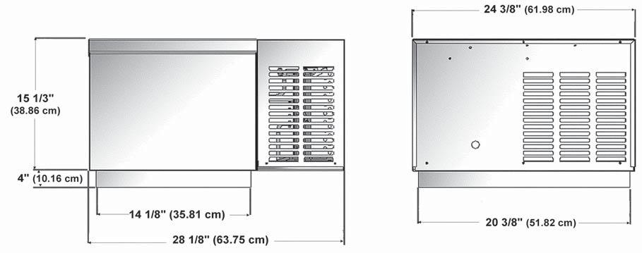 25" x 25" panel opening required for evaporator section of medium cabinet sizes. Figure C.