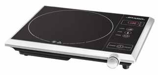 Premium Induction hob Ultra-thin induction hob Solid coloured glass ceramic surface Cooking plate Ø25cm Mobile use Slide control Temperature control (60-220 C) 6 Power steps (500-2000 W) Timer