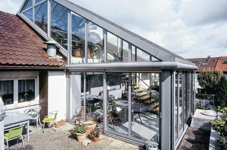 an extension with a flat roof or the space integrated into a newbuild.