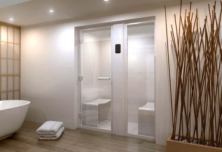 as well as a traditional sauna. It even contains a shower to cool you off after a steam bath or sauna.