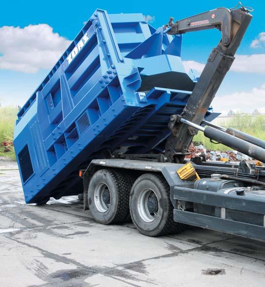 Loading the container shears on a carrier Processing scrap Compared to standard stationary shears, ZDAS container shears