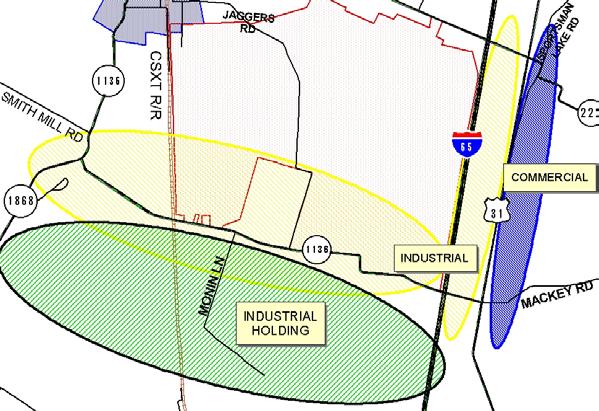 In addition, those Figure 3 parcels located further south (to the Nolin River) should be considered I-H (Industrial Holding) which would allow for both the option of industrial development as well as