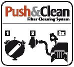 TTIX 30-40-50 4.3 Cleaning the filter element 4.3.1 Cleaning the filter element " Push&Clean System " (TTIX 30- / 40- / 50-xx PC) Only for vacuum cleaning without a filter bag and without a cloth insert filter.
